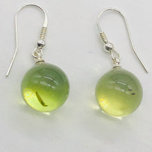 Load image into Gallery viewer, Amber Round Sterling Silver Earrings| 1 1/4&quot; Long | Green | 1 Pait |
