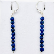 Load image into Gallery viewer, Natural Lapis Lazuli Sterling Silver Semi Precious Stone Earrings | 2 1/4&quot; long| - PremiumBead Alternate Image 6

