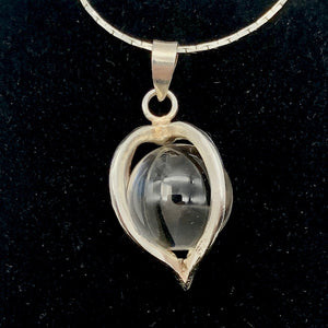 Semi Precious Stone Jewelry Crystal Quartz Ball in Sterling Silver pendant - PremiumBead Alternate Image 2