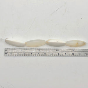 4 (Four) Pristine White Dendritic 28x10x10mm Opal Triangle cut Beads - PremiumBead Alternate Image 2