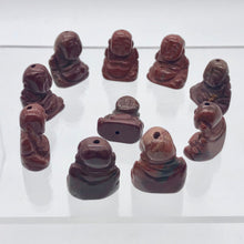 Load image into Gallery viewer, 2 Hand Carved Brecciated Jasper Buddha Beads | 20x15x9mm | Red w/Brown and Grey - PremiumBead Alternate Image 10
