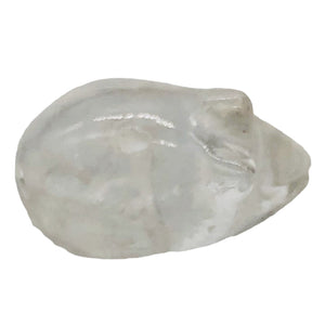 Cute Quartz Carved Mouse Beads | 19x11x11 mm | Clear