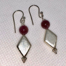 Load image into Gallery viewer, Pink Sapphire &amp; Hill Tribe Silver Earrings 310698 - PremiumBead Alternate Image 3
