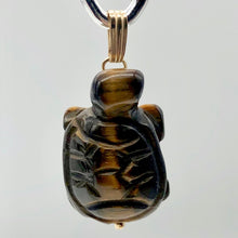 Load image into Gallery viewer, Adorable Tigereye Carved Turtle 14Kgf Pendant | 1.25&quot; (Long) | - PremiumBead Alternate Image 2
