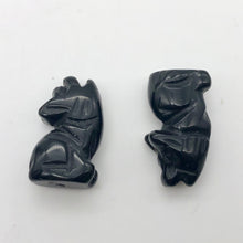 Load image into Gallery viewer, Howling New Moon Carved ObsidianWolf/Coyote Figurine - PremiumBead Alternate Image 9
