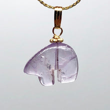 Load image into Gallery viewer, Amethyst 14K Gold Filled Zuni Bear Drop | 1&quot; Long | Purple | 1 Pendant
