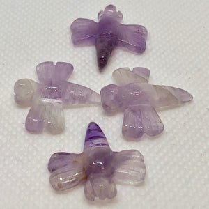 2 Hand Carved Amethyst Dragonfly Animal Beads | 21x20.5x6.5mm | Light Purple - PremiumBead Alternate Image 4