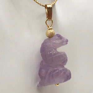 Amethyst Snake Pendant Necklace | Semi Precious Stone Jewelry | 14k Pendant - PremiumBead Alternate Image 2