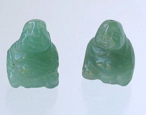 Namaste 2 Green Aventurine Buddha Beads | 18.5x16x9.5mm | Green - PremiumBead Primary Image 1