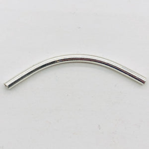 44mm Hand Made Sterling Silver Curved Tube Bead 10340