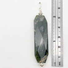 Load image into Gallery viewer, Green Isles Jade Faceted Art Cut Sterling Silver Pendant | 2 1/2 Inch Long |
