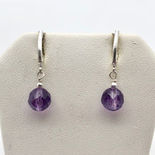 Load image into Gallery viewer, Royal Natural Untreated Faceted Amethyst Solid Sterling Silver Earrings 310453B - PremiumBead Alternate Image 8
