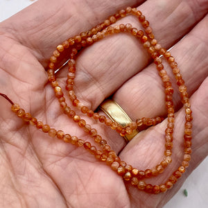 Sunstone Strand Round Beads | 3 mm | Orange | 150 Beads |
