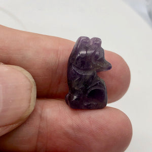 Hand Carved Amethyst Wolf/Coyote Figurine | 21x11x8mm | Purple - PremiumBead Primary Image 1
