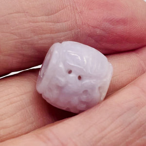 Jade AAA Carved Barrel Bead | 16x14mm | Lavender | 1 Bead |