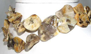 3 Hand Carved Big Cat Feldspar Leaf Beads 9319FE - PremiumBead Primary Image 1