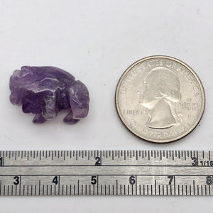 Prosperity 2 Amethyst Hand Carved Bison / Buffalo Beads | 21x14x8mm | Purple - PremiumBead Alternate Image 7