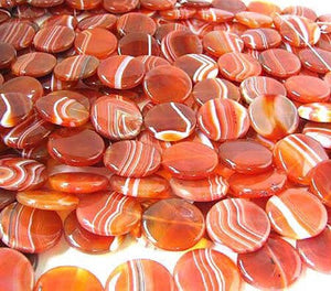 Red Sardonyx Agate Coin Pendant Bead 8" Strand (7 Beads) 5677HS - PremiumBead Alternate Image 4