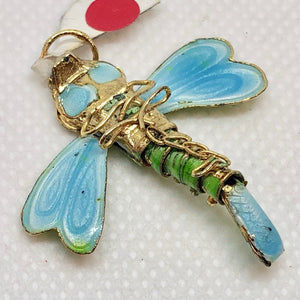 Spring Green Cloisonne Dragonfly Pendant! 1.5x1.25" 504232 - PremiumBead Alternate Image 3