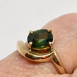 Natural Green Sapphire 14K Gold Ring Size 4 3/4 9982Baa - PremiumBead Alternate Image 3