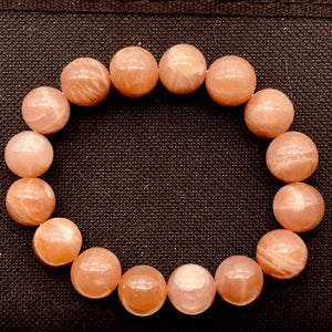 Succulent!! 13mm Peach Moonstone 15 Bead Bracelet - PremiumBead Alternate Image 3