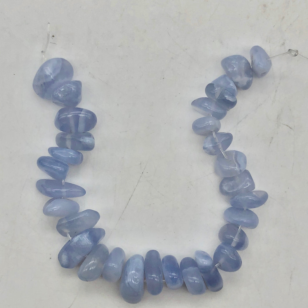 Natural! Blue Chalcedony Nugget Bead 8