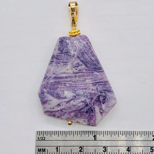 Purple Flower Sodalite 14K Gold Filled Pendant | Purple/White | 2" Long |
