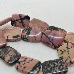 Deluxe 6 Rhodonite Rectangle Beads 8687 - PremiumBead Primary Image 1