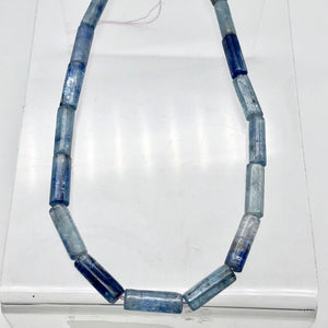 Shimmering Blue Kyanite Tube Bead 16" Strand |17x6mm | Blue| 21 beads | - PremiumBead Alternate Image 2