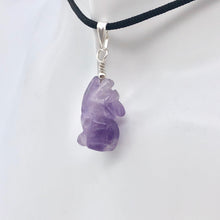 Load image into Gallery viewer, New Moon Amethyst Wolf Solid Sterling Silver Pendant | 1.44&quot; (Long) - PremiumBead Alternate Image 8
