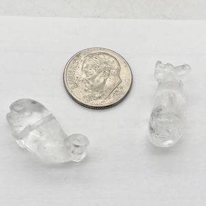 Carved Animal Clear Quartz Whale Figurine Worry Stone | 20x13x11mm | Clear - PremiumBead Alternate Image 7