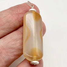 Load image into Gallery viewer, Red Orange Sardonyx Pendant with Sterling Silver Accent Bead | 2 1/4&quot; Long |
