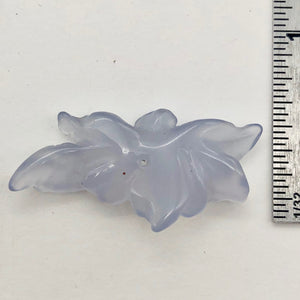 13.7cts Exquisitely Hand Carved Blue Chalcedony Flower Pendant Bead - PremiumBead Alternate Image 4