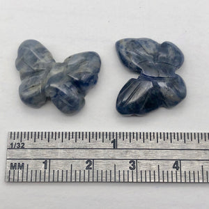 Flutter 2 Carved Sodalite Butterfly Beads | 18x21x5mm | Blue white - PremiumBead Alternate Image 8