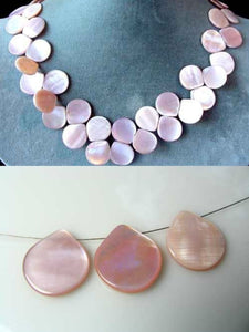 Premium Pink Mother of Pearl Shell 18x15.5mm Briolette Bead Strand 104362 - PremiumBead Primary Image 1