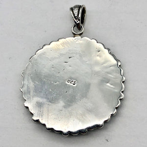 Natural Turquoise Squash Blossom Sterling Silver Semi Precious Stone Pendant - PremiumBead Alternate Image 5