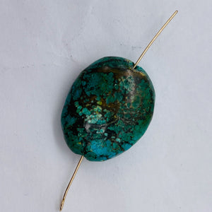 Natural Turquoise Nugget Focus or Master 26cts Bead | 25x20x9mm | Blue Brown |