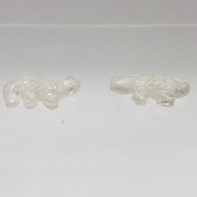 Load image into Gallery viewer, 2 Carved Ice Crystal Quartz Lizard Beads | 25x14x7mm | Clear - PremiumBead Alternate Image 2
