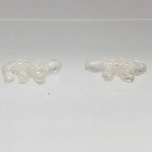 2 Carved Ice Crystal Quartz Lizard Beads | 25x14x7mm | Clear - PremiumBead Alternate Image 2