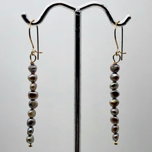 Load image into Gallery viewer, Dark Champagne Bubble Fresh Water Pearl 14K Gold Filled Earrings | 2&quot; Long |
