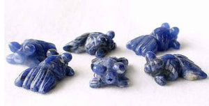 Swimmin' 2 Hand Carved Sodalite Goldfish Beads | 20x14x8mm | Blue white - PremiumBead Primary Image 1