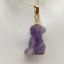 Load image into Gallery viewer, Amethyst Dog Pendant Necklace | Semi Precious Stone Jewelry | 14k Pendant - PremiumBead Alternate Image 3
