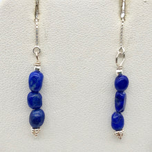 Load image into Gallery viewer, Triple Lapis Lazuli and Sterling Threader Earrings 303272A - PremiumBead Primary Image 1
