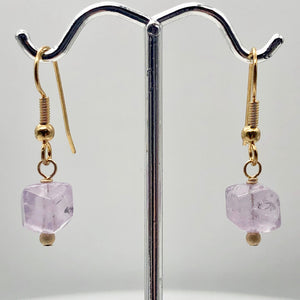 Faceted Cube Lilac Amethyst and 14k Gold Filled Earrings | 1 Inch Long | - PremiumBead Primary Image 1