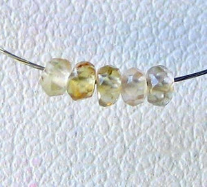 5 Dazzling Yellow Zircon Faceted Roundel Beads 007454B - PremiumBead Primary Image 1