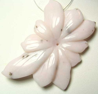 121.95cts Exquisitely Hand Carved Pink Peruvian Opal Flower 10369BS - PremiumBead Primary Image 1