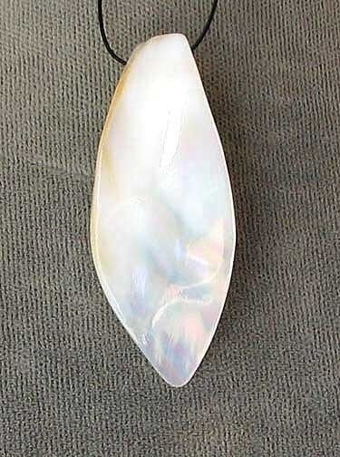 Exotic White Ebony Shell Pendant Bead 005069A - PremiumBead Primary Image 1