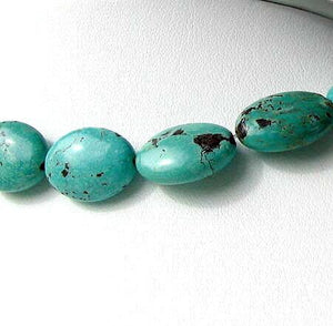 Natural Blue-Green Turquoise Oval Bead Strand - PremiumBead Alternate Image 3