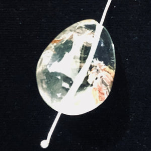 Lodalite Quartz Oval Pendant Bead | 26x20x15 mm | Clear Included | 1 Bead |