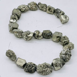 Pyrite Crystals | 24x19x12 to 15x15x14 | Silver Gold | 22 Beads